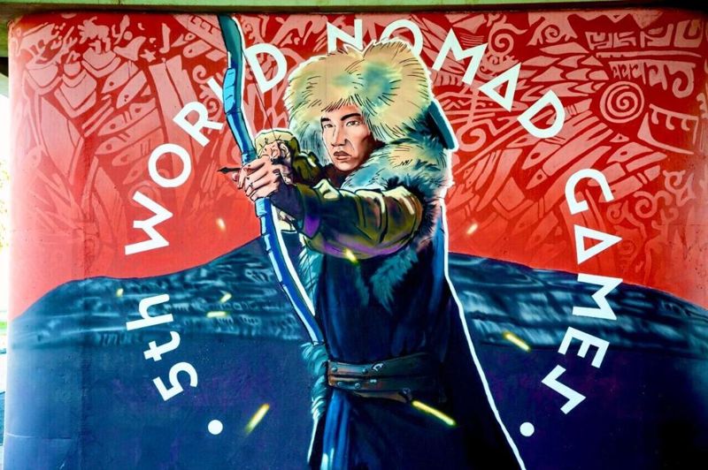 Ещё один мурал, посвящённый Всемирным играм кочевников, появился в Астане