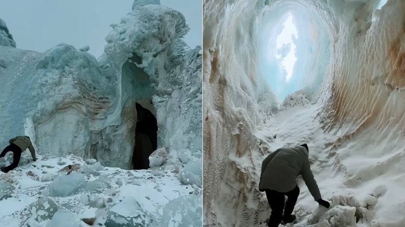 Ледяная пещера образовалась в Экибастузе. Связано ли это с авариями на ТЭЦ?