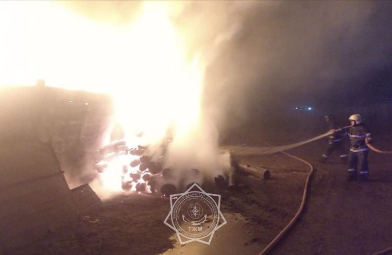 52 рулона сена сгорело в селе ЗКО