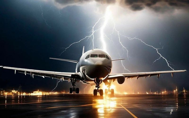 Молния повредила самолёт SCAT