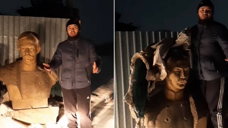 Памятник Шокану Уалиханову выбросили на свалку в Кокшетау 