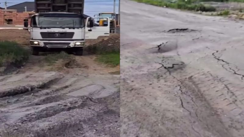 В Караганде водителя самосвала оштрафовали за продавленный асфальт