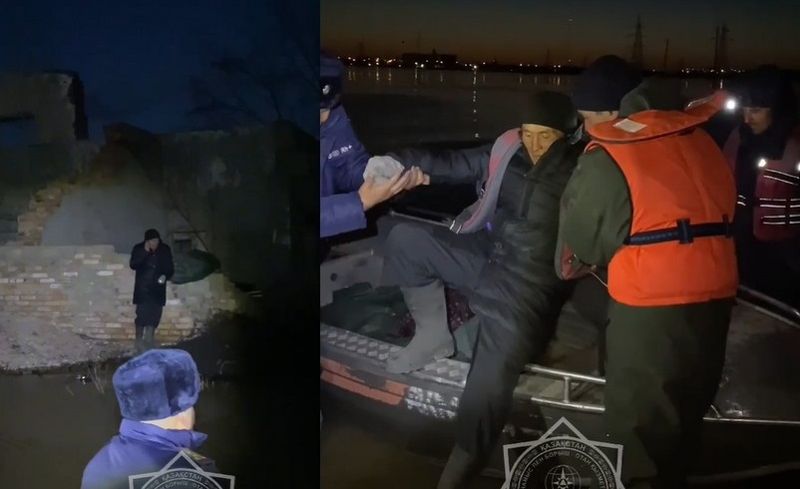 В Акмолинской области пожилой пастух оказался отрезан от суши