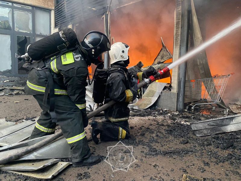 В Жамбылской области горело двухэтажное сельское кафе