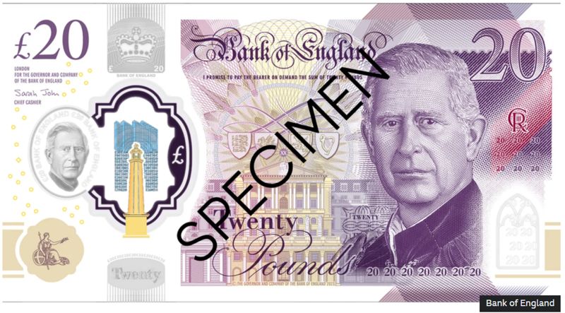 Портрет короля Карла появился на новых банкнотах в Великобритании