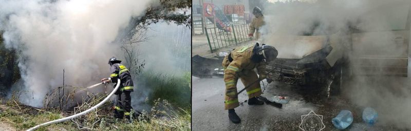 МЧС предупреждает: в ВКО и Актюбинской области сгорели два авто и грузовик