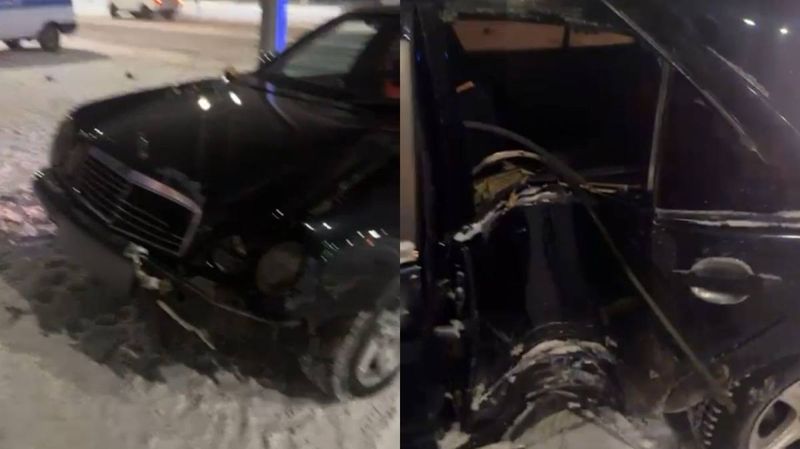 Пьяный астанчанин угнал Mercedes Е-класса и врезался в столб