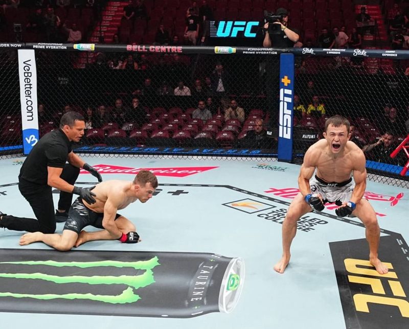 За 64 секунды: самый быстрый нокаут показал казахстанец на турнире UFC