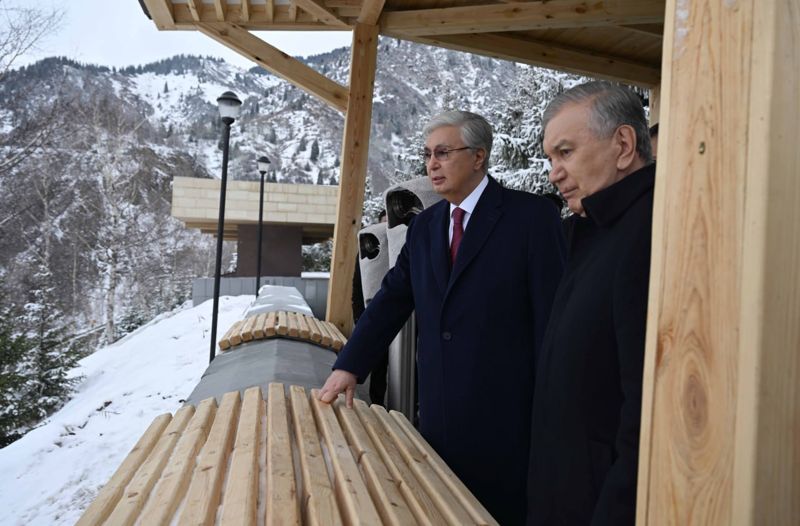 Токаев повез Мирзиёева на Медеу