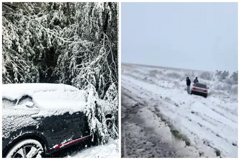 Снег и вьюга в Костанайской области: 9 машин улетели в кювет