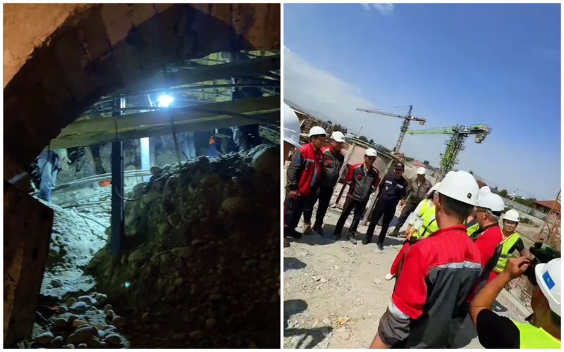 На станции метро "Калкаман" в Алматы начали укладку бесшумных рельсов