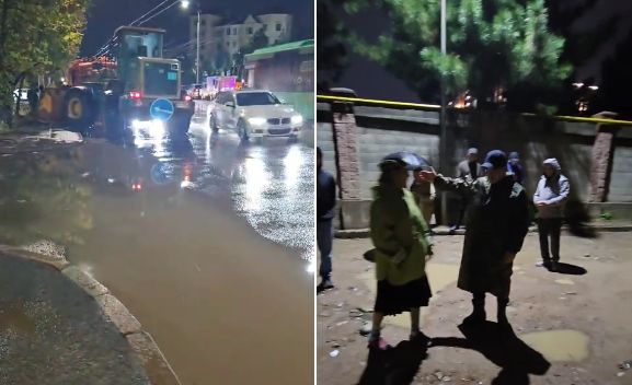 Провалы, грязь и брошенные машины: улица Аманжол снова не выдержала дождя в Алматы