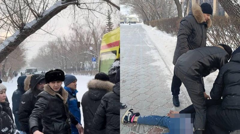 Упал в конвульсиях на улице: от удушья спасли полицейские жителя Петропавловска металлическим жетоном