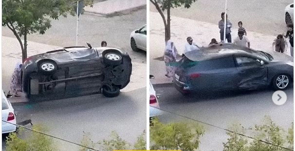 Пенсионерка помогла поднять перевёрнутую машину после ДТП в Атырау