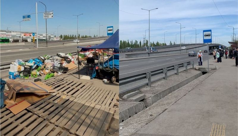 На "Барахолке" в Алматы убрали более 100 точек стихийной торговли