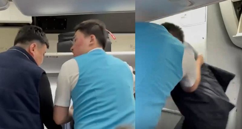 Пассажир самолета SCAT устроил дебош на борту из-за забытого телефона