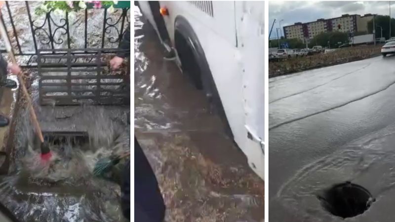 Отключения электричества и потопы: проливной дождь обрушился на Караганду