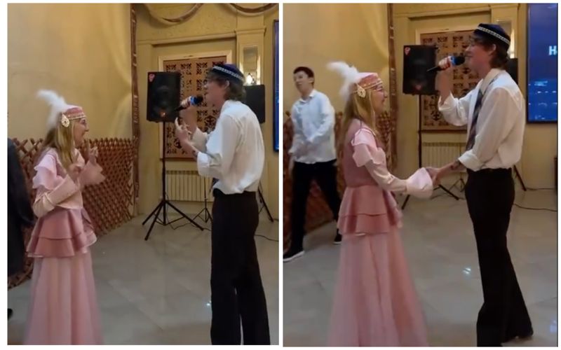 Американцы сыграли свадьбу в Атырау по казахским традициям