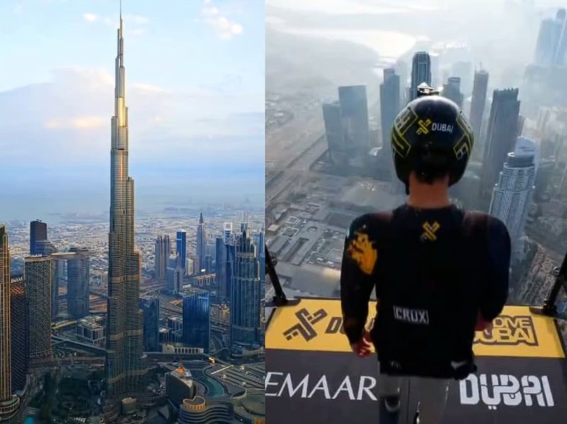 Крутое пике показал министр обороны ОАЭ, спрыгнув с самого высокого небоскреба