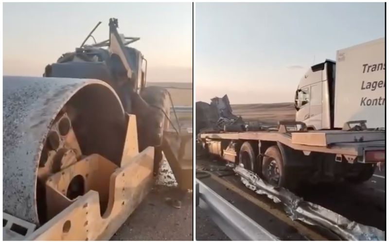 Водителя фуры на трассе Балхаш – Караганда раздавил дорожный каток