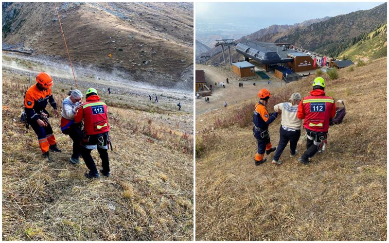 На Шымбулаке взбунтовалась канатная дорога "Комби-2": людей пришлось спасать