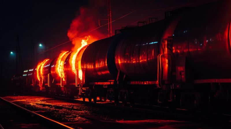 Частный тепловоз загорелся в Костанае