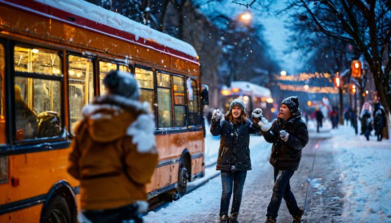 Алматинские подростки кидали снежками в автобусы: полиция ищет хулиганов