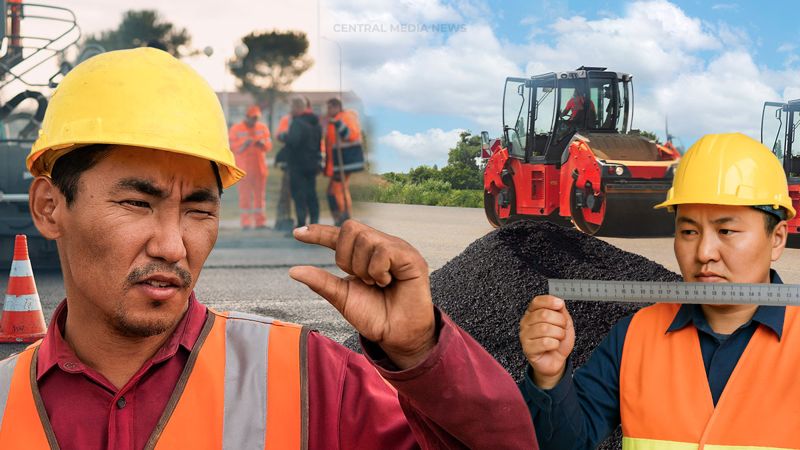 Где тонко, там не рвётся? Асфальт, толщиной в 1,5 см, удивил казахстанцев