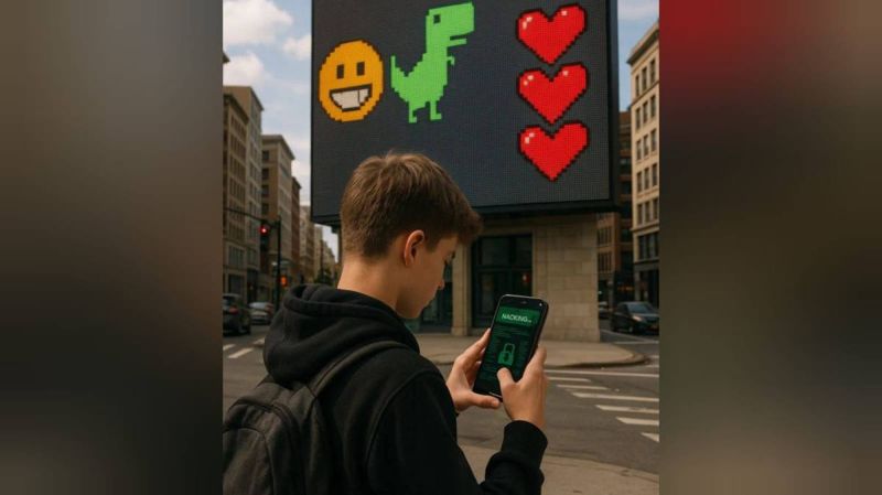 Мемы закончились уголовкой: в Костанае школьник взломал LED-экран ради веселья