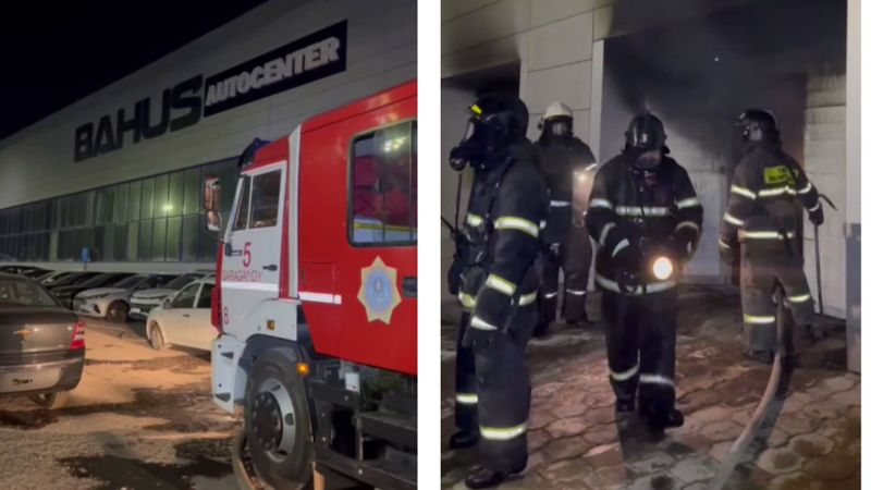 В Караганде едва не сгорел автосалон