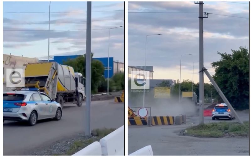 Дерзкий и пьяный водитель мусоровоза устроил погоню с полицейскими в Караганде