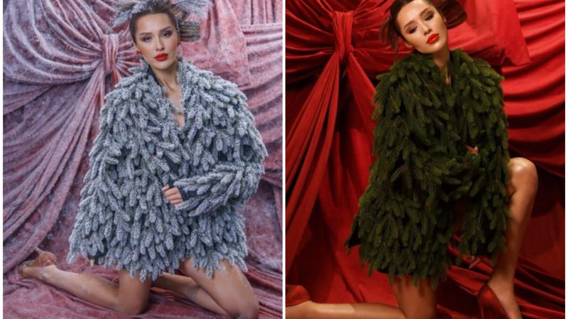 Такую бы елочку домой: Элизат Берик в костюме елки восхитила Казнет