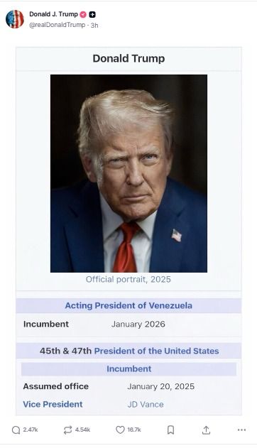 Трамп президент Венесуэлы