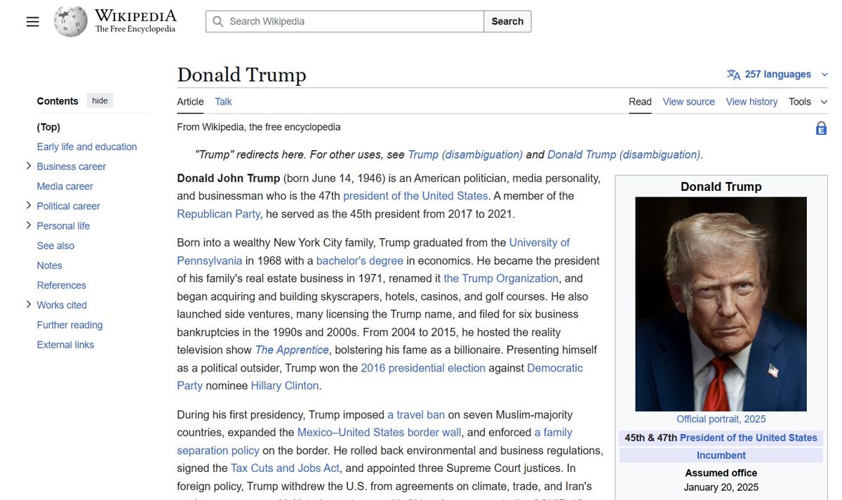 Трамп Википедия