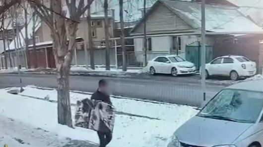 Идёт деловой и с телевизором: в Алматы мужчина залез в чужой дом