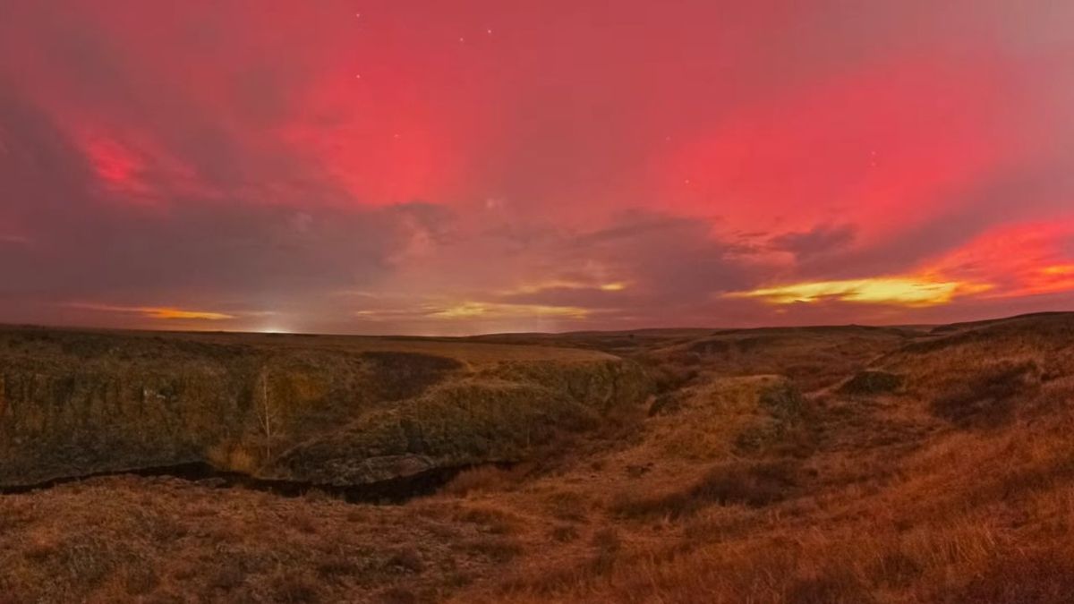 Северное сияние в степях Казахстана
