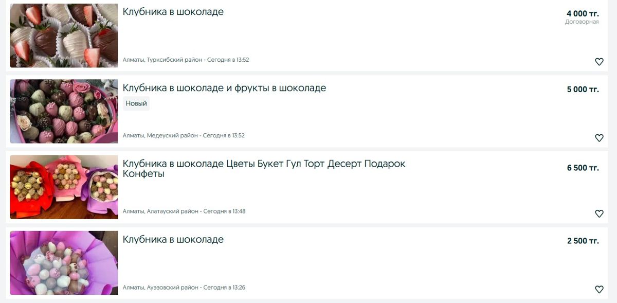 Клубника в шоколаде, объявления