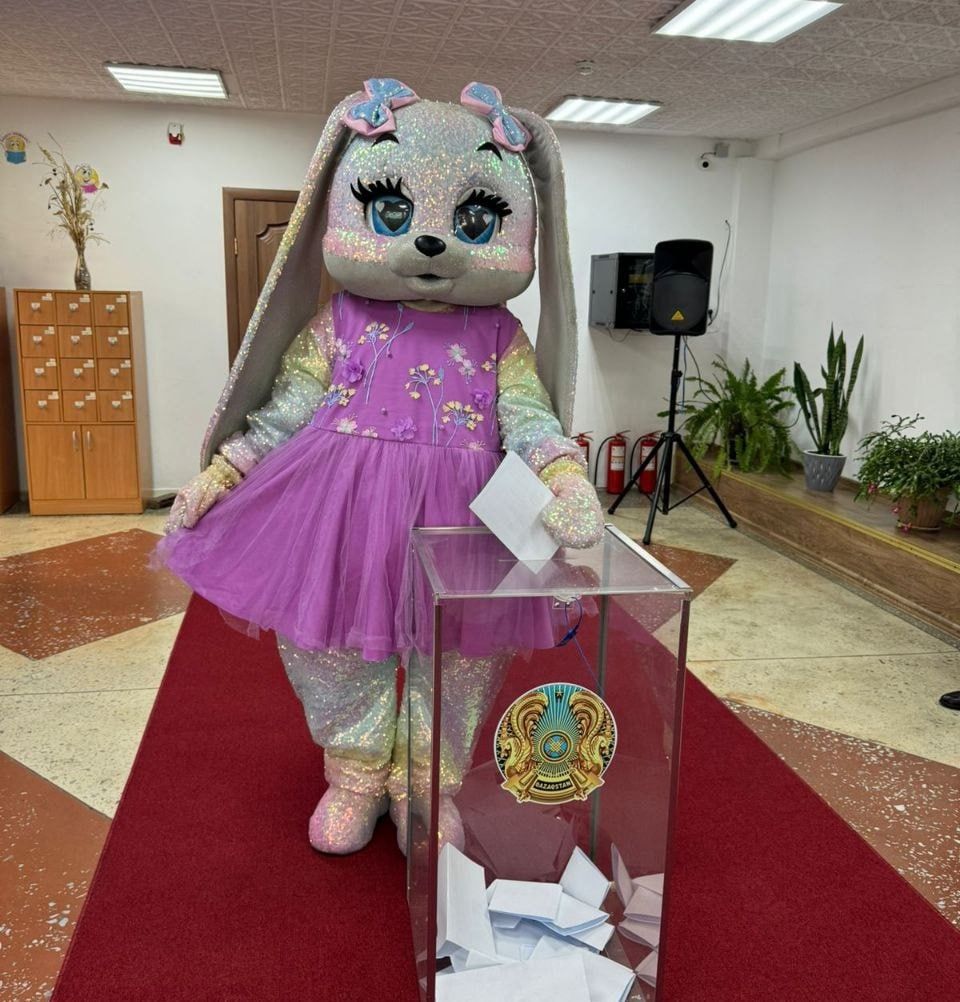 В костюме зайчика проголосовал житель Алматинской области