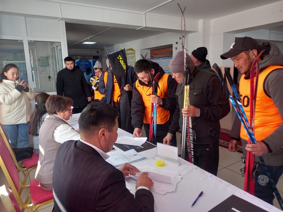 В Кегенском районе спортсмены, занимающиеся лыжным спортом, проголосовали 