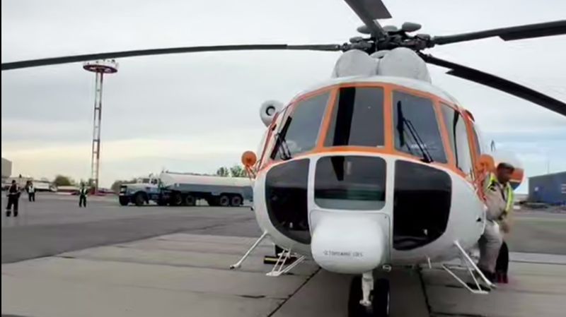 Вертолёт МЧС доставил пациента из Каражала в Караганду