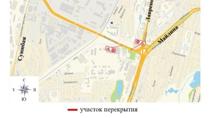 В Алматы на ночь перекроют часть улицы Бекмаханова