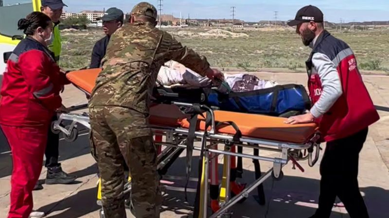 Пациентку доставили вертолётом из Каражала в Жезказган