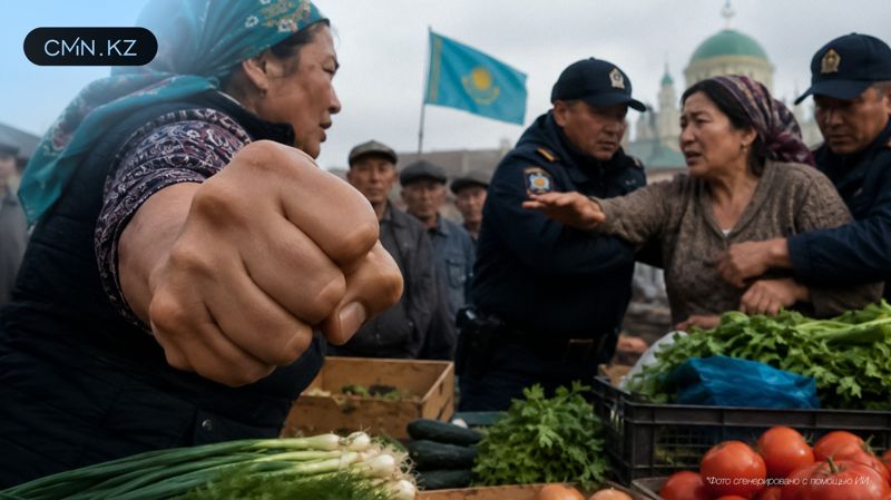 Женщину пнули по лицу на глазах у полицейского в Жетысу
